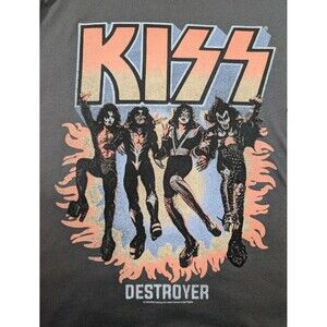 KISS Destroyer T-Shirt Women's 0 Gray Graphic Crew Neck Lightweight